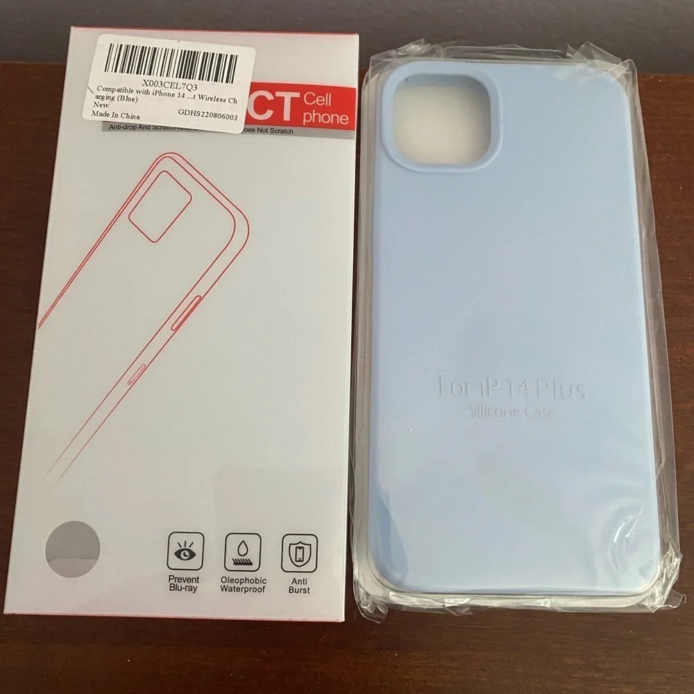 NIB iPhone 14 Plus Case + Tempered Glass | Light Blue/Premium Protection Bundle